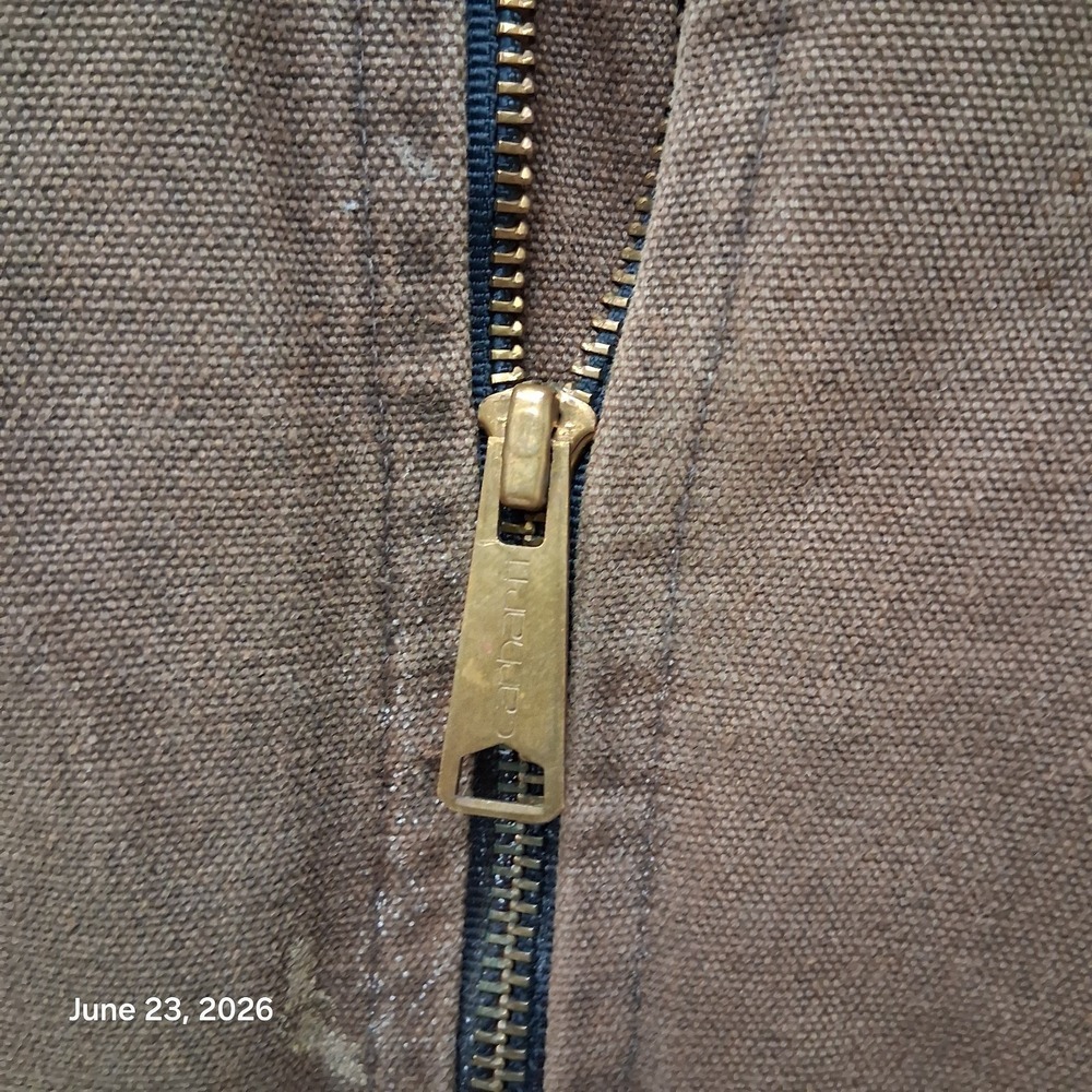 Vintage Carhartt Canvas Work Vest Size 2XL Brown VQ1882 Made in USA 1998 - Picture 4 of 12